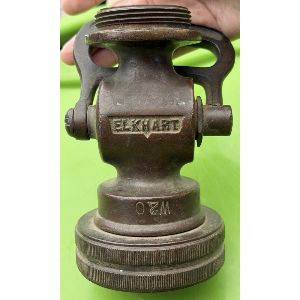 Vintage Elkhart Brass Chief Fire Hose‎ Nozzle Shut Off Valve Antique Firefighter